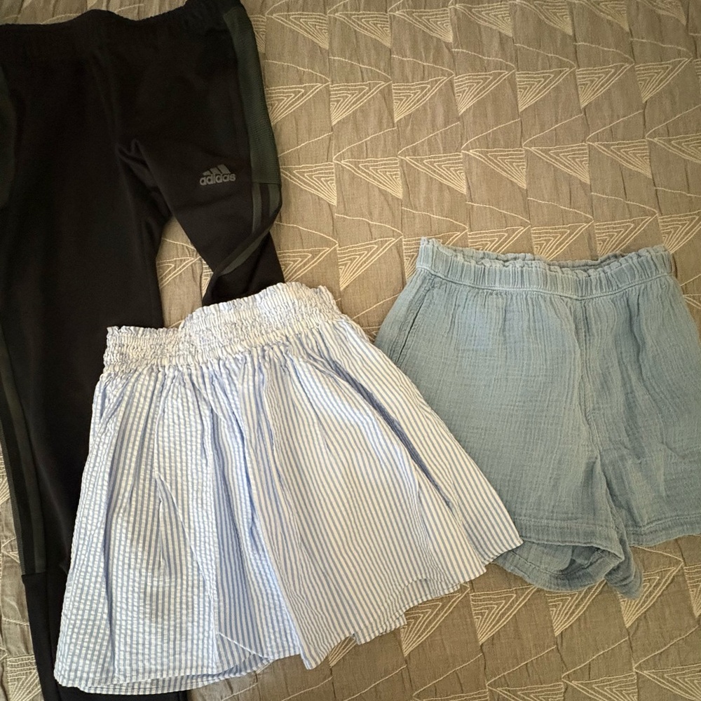 Kids bundle, adidas pants, j crew skirt and gap shorts